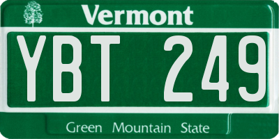 VT license plate YBT249