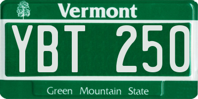 VT license plate YBT250