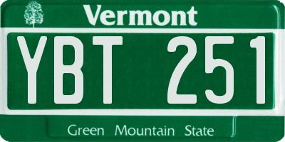 VT license plate YBT251