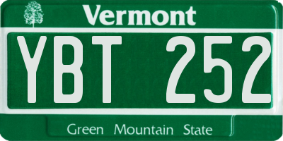 VT license plate YBT252