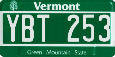 VT license plate YBT253