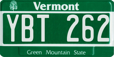 VT license plate YBT262