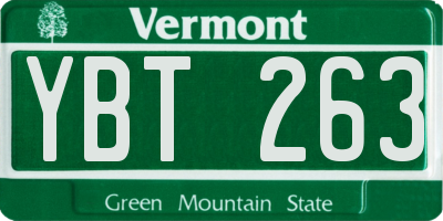 VT license plate YBT263
