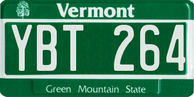 VT license plate YBT264