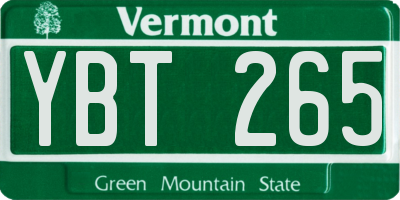 VT license plate YBT265