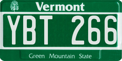 VT license plate YBT266