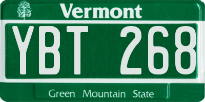 VT license plate YBT268