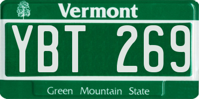 VT license plate YBT269