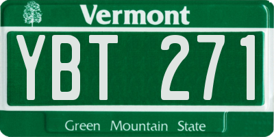 VT license plate YBT271
