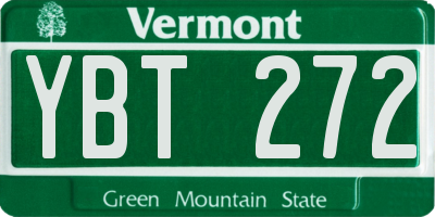 VT license plate YBT272