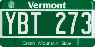 VT license plate YBT273