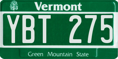 VT license plate YBT275