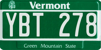 VT license plate YBT278