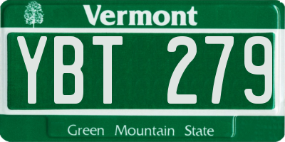 VT license plate YBT279