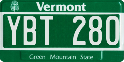 VT license plate YBT280