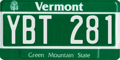 VT license plate YBT281