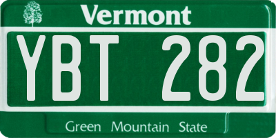 VT license plate YBT282
