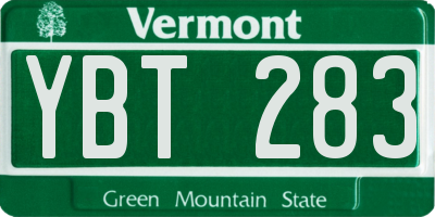 VT license plate YBT283