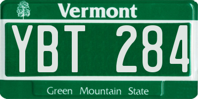 VT license plate YBT284