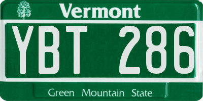 VT license plate YBT286
