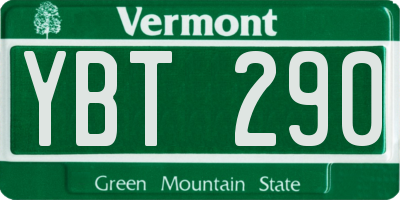 VT license plate YBT290