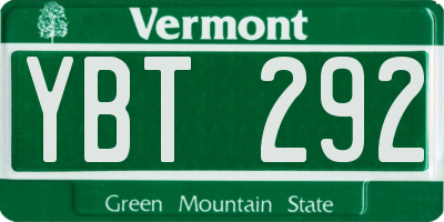 VT license plate YBT292