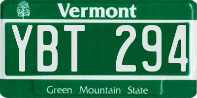 VT license plate YBT294