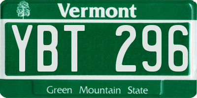 VT license plate YBT296