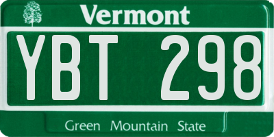 VT license plate YBT298