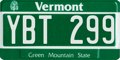 VT license plate YBT299