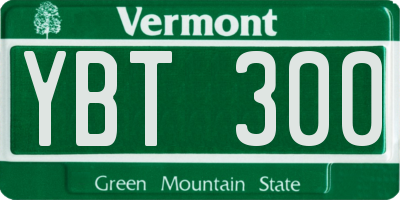 VT license plate YBT300