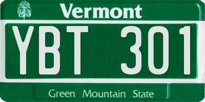VT license plate YBT301