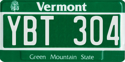 VT license plate YBT304