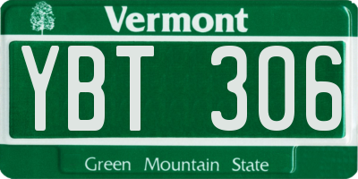 VT license plate YBT306