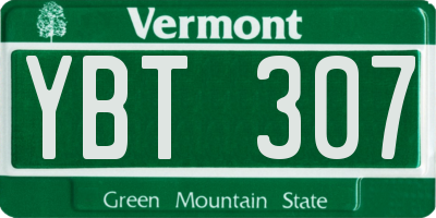 VT license plate YBT307