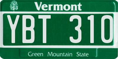 VT license plate YBT310