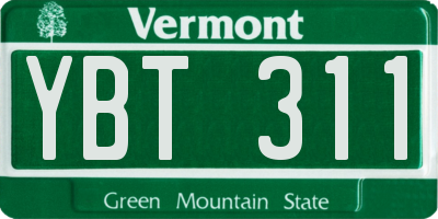 VT license plate YBT311