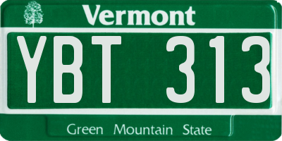 VT license plate YBT313