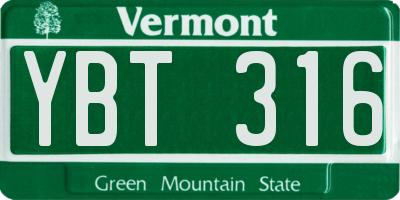 VT license plate YBT316
