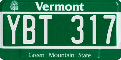 VT license plate YBT317