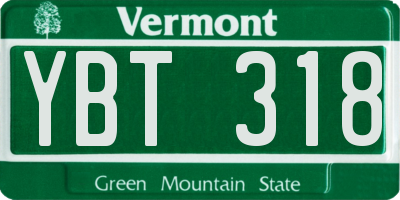 VT license plate YBT318