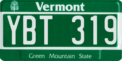 VT license plate YBT319