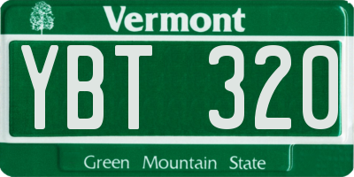 VT license plate YBT320