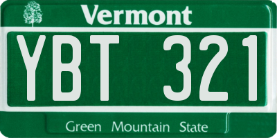 VT license plate YBT321