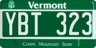 VT license plate YBT323
