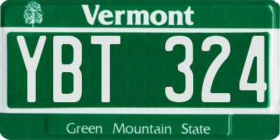 VT license plate YBT324