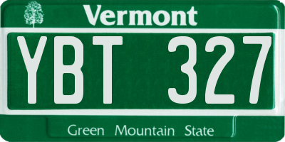 VT license plate YBT327