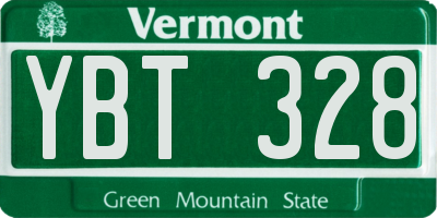 VT license plate YBT328