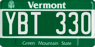 VT license plate YBT330