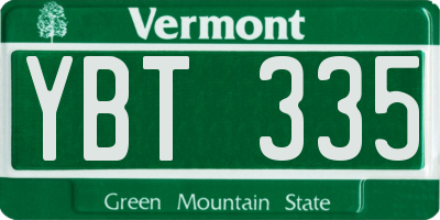 VT license plate YBT335